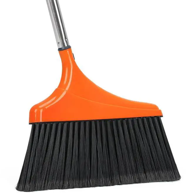 Main image of Heavy-Duty Angle Broom for Floor Cleaning with 52" Long Handle Stiff Bristle Angle Commercial and Industrial Broom, Indoor Outdoor Broom for Garage Kitchen Office Lobby Patio
