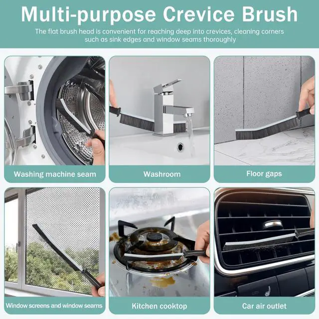 Alt view image 3 of 7 - Crevice Cleaning BrushHard-Bristled Grout Brush2026 New Multifunctional Gap Cleaning Brush ToolDead Corners Brushes for Bathroom Kitchen Tiles Window Door Slots3pcs