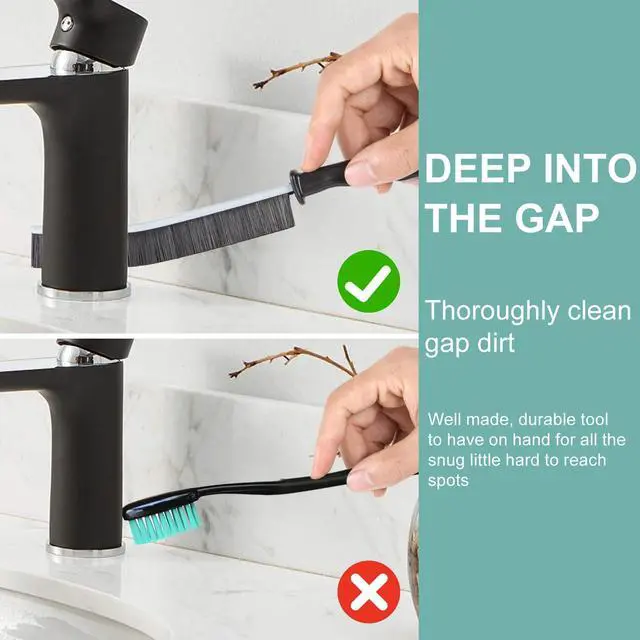 Alt view image 4 of 7 - Crevice Cleaning BrushHard-Bristled Grout Brush2026 New Multifunctional Gap Cleaning Brush ToolDead Corners Brushes for Bathroom Kitchen Tiles Window Door Slots3pcs
