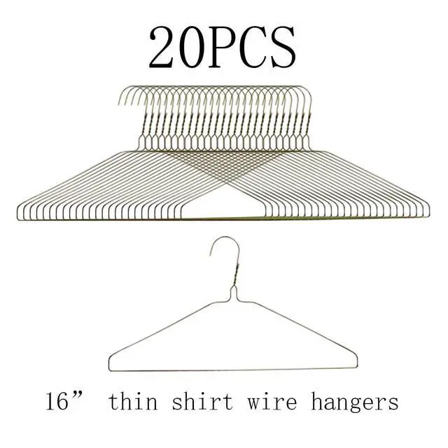 Alt view image 2 of 4 - 20Pcs Silver Wire Hangers for Clothes, Shirt, Wire Coat