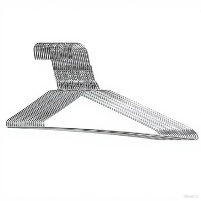Main image of 20Pcs Silver Wire Hangers for Clothes, Shirt, Wire Coat
