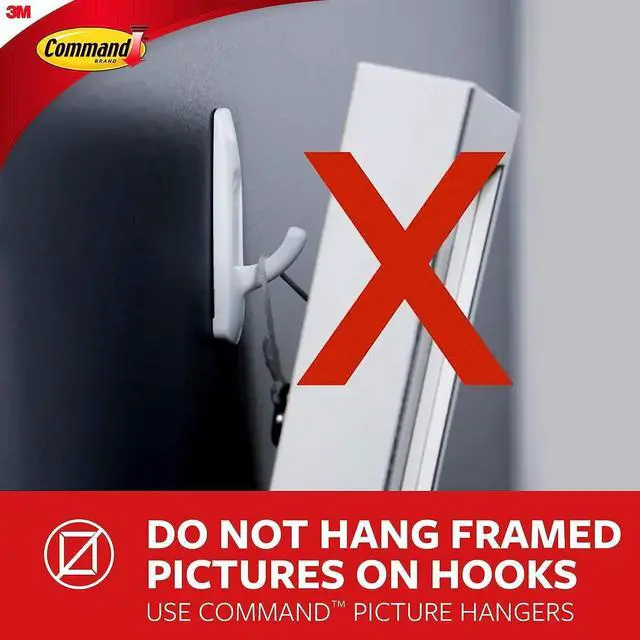 Alt view image 7 of 7 - 10 lb XL Heavyweight Hook, 2 Wall Hooks and 6 Strips, Damage-Free Hanging with Adhesive, Heavy Duty Hanging Great for Organization and Storage