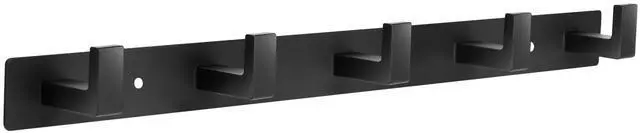 Main image of Coat Rack Wall Mount, Metal Coat Hanger with 5 Hooks, Heavy Duty, Black, 1 Pcs