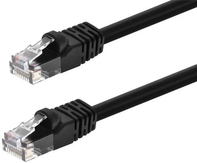 Main image of Cat6 Ethernet Patch Cable - Network Internet Cord - RJ45, Stranded, 550Mhz, UTP, Pure Bare Copper Wire, 24AWG, 7ft, Black