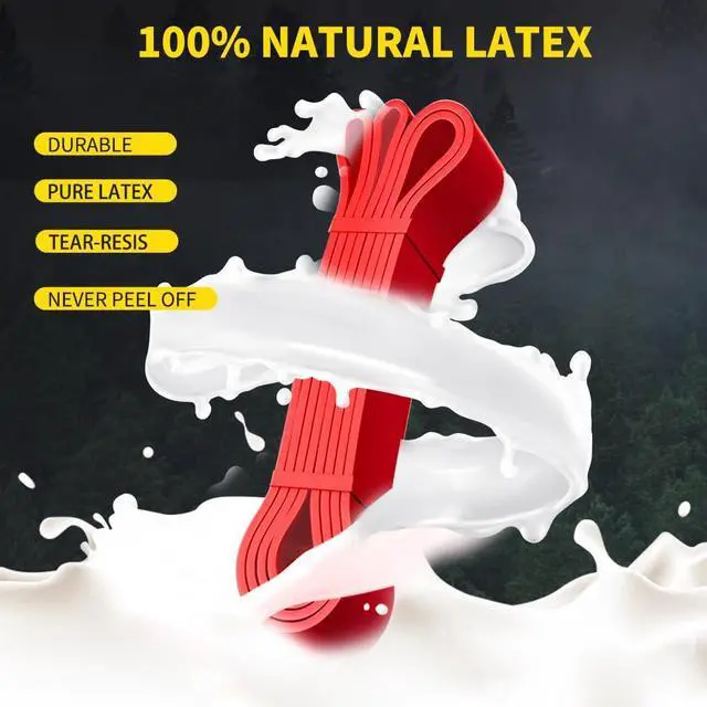 Alt view image 4 of 6 - Resistance Band Pull up Band Fitness Exercise Bands Natural Latex for Workout Body Stretch Powerlifting Band Fitness Sport Training at Home/The Gym - Red