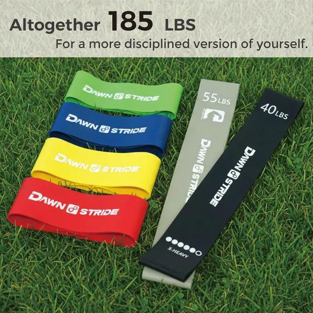 Alt view image 4 of 6 - 6-Levels Resistance Exercise Loop Bands Set Elastic Workout Bands for Yoga, Strength Training, Physical Therapy Guide, Fitness Card & Carry Bag
