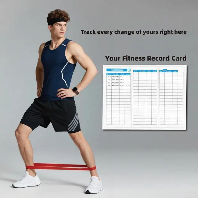 Alt view image 5 of 6 - 6-Levels Resistance Exercise Loop Bands Set Elastic Workout Bands for Yoga, Strength Training, Physical Therapy Guide, Fitness Card & Carry Bag