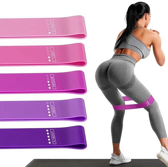 Main image of Resistance Loop Exercise Bands, Resistance Bands Exercise Bands for Home Fitness, Stretching, Strength Training, Physical Therapy,Elastic Workout Bands for Women Men Kids, Set of 5 (Assorted)