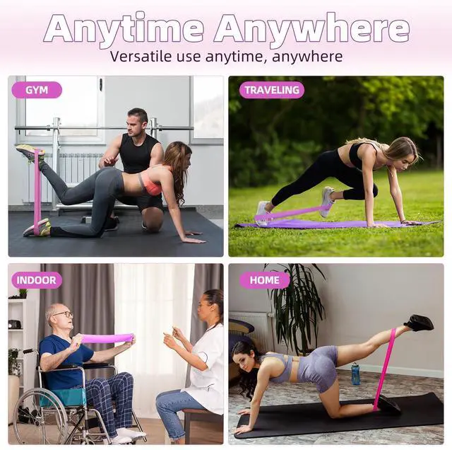 Alt view image 4 of 6 - Resistance Loop Exercise Bands, Resistance Bands Exercise Bands for Home Fitness, Stretching, Strength Training, Physical Therapy,Elastic Workout Bands for Women Men Kids, Set of 5 (Assorted)