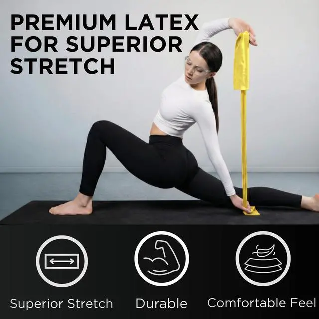 Alt view image 4 of 6 - Resistance Bands Set, Beginner Kit, Yellow, Red, Green, Latex Elastic Bands for Exercise & Physical Therapy, Strength Training for Upper & Lower Body Fitness