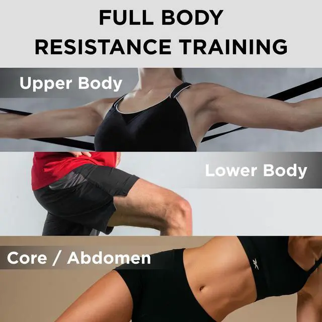 Alt view image 6 of 6 - Resistance Bands Set, Beginner Kit, Yellow, Red, Green, Latex Elastic Bands for Exercise & Physical Therapy, Strength Training for Upper & Lower Body Fitness
