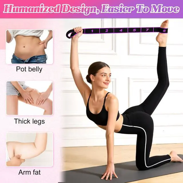 Alt view image 7 of 7 - Fitness Resistance Bands with Handles, 2026 Upgrade Fitness Resistance Band for Stretching and Yoga, Fashion Puller Exercise, Adjustable Leg Stretcher Bands for Full Body Stretching Shaping (3pcs-B)