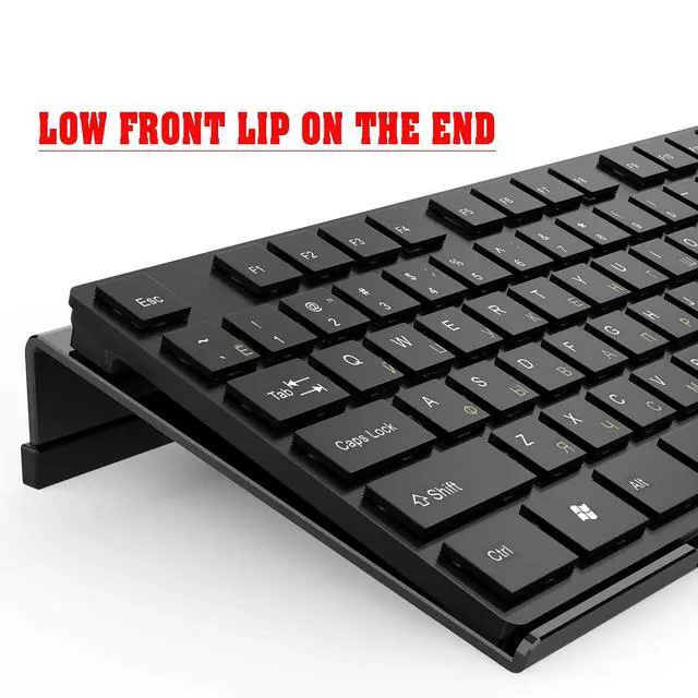 Alt view image 3 of 7 - Acrylic Tilted Computer Keyboard Stand for Ergonomic Typing, Keyboard Tray Holder with Silicone Non-Slip Case, Black