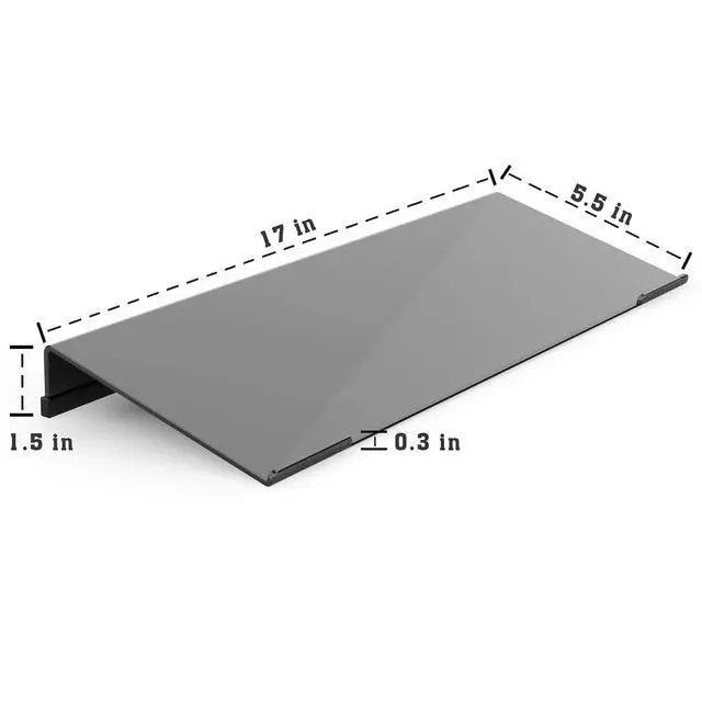 Alt view image 5 of 7 - Acrylic Tilted Computer Keyboard Stand for Ergonomic Typing, Keyboard Tray Holder with Silicone Non-Slip Case, Black