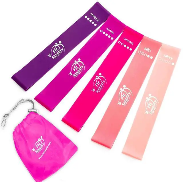 Main image of Resistance Loop Exercise Bands with Instruction Guide and Carry Bag, Set of 5