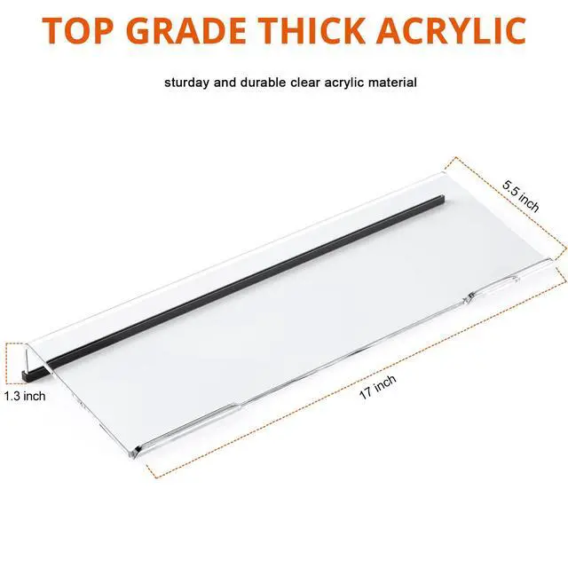 Alt view image 3 of 7 - Computer Keyboard Stand Tilt PC Keyboard Stand Riser for Easy Ergonomic Typing, Acrylic Keyboard Tray Holder for Office Desk, Home, School, with Silicone Anti-Slip Case, Clear