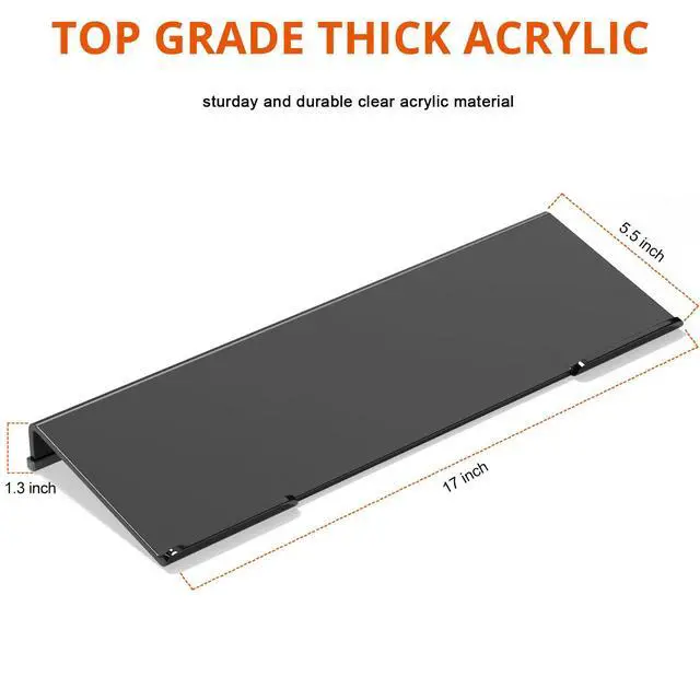 Alt view image 3 of 7 - Computer Keyboard Stand Tilt PC Keyboard Stand Riser for Easy Ergonomic Typing, Acrylic Keyboard Tray Holder for Office Desk, Home, School, with Silicone Anti-Slip Case, Black