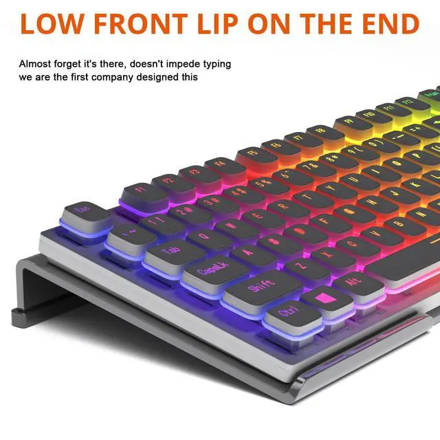 Alt view image 5 of 7 - Computer Keyboard Stand Tilt PC Keyboard Stand Riser for Easy Ergonomic Typing, Acrylic Keyboard Tray Holder for Office Desk, Home, School, with Silicone Anti-Slip Case, Black