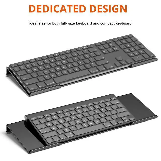 Alt view image 2 of 7 - Computer Keyboard Stand Tilt PC Keyboard Stand Riser for Easy Ergonomic Typing, Acrylic Keyboard Tray Holder for Office Desk, Home, School, with Silicone Anti-Slip Case, Black