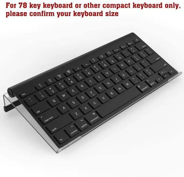 Alt view image 3 of 7 - Mini Computer Keyboard Stand-11.8'' x 5.1''-Small Computer Keyboard Tray Acrylic Keyboard Holder for 78 Keys Universal Compact Keyboard, with Black Silicone Strip, Clear