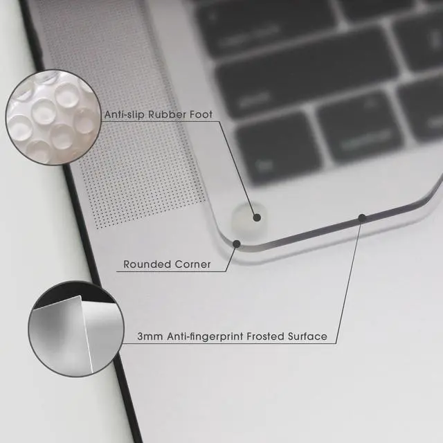 Alt view image 4 of 7 - Lift Riser Acrylic for External Keyboard, Frosted Surface Black, Office Gaming Laptop Keyboard Cover Mechanical 40%/60%/65%/70% Stand Holder Made for MacBook Air/Pro 13"/14"/15"/16"