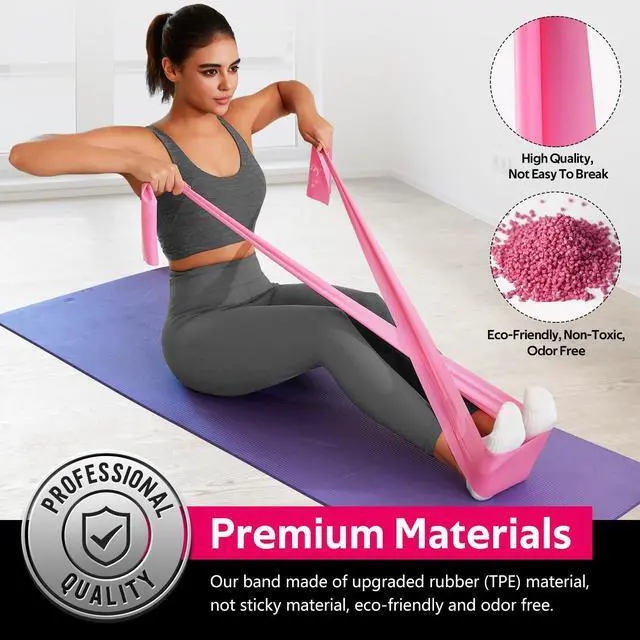 Alt view image 3 of 6 - Resistance Bands for Working Out, Exercise Bands for Women and Men, Workout Bands for Yoga, Physical Therapy, Stretch, Recovery, Pilates, Rehab, Strength Training and Home Gym