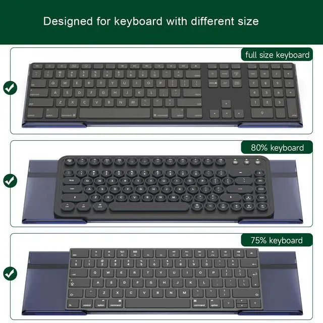 Alt view image 3 of 7 - Computer Keyboard Stand Holder - Ergonomic Acrylic Keyboard Stand for Desktop Comfortable Keyboard Tray Riser with Silicone Anti-Slip Strip for Home School Office Desk Accessory, Black