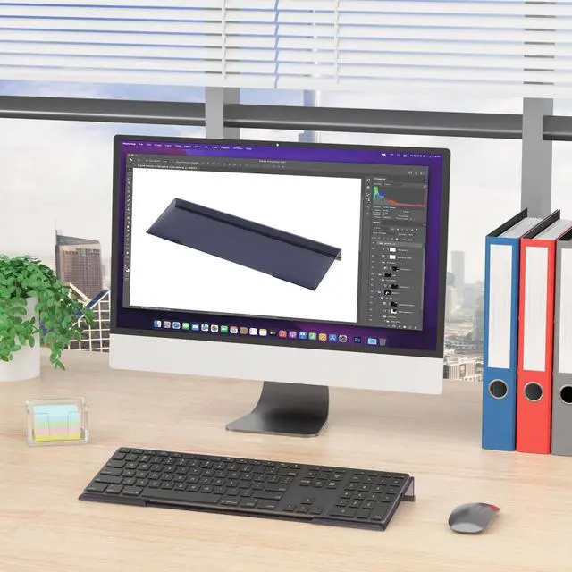 Alt view image 7 of 7 - Computer Keyboard Stand Holder - Ergonomic Acrylic Keyboard Stand for Desktop Comfortable Keyboard Tray Riser with Silicone Anti-Slip Strip for Home School Office Desk Accessory, Black