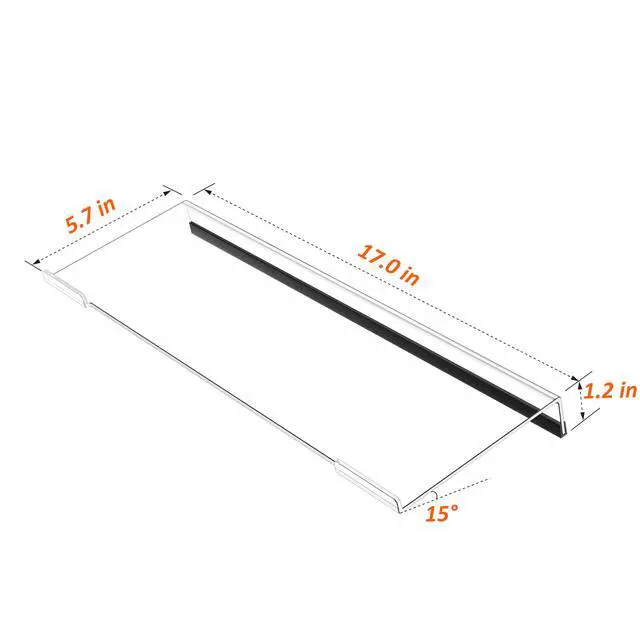 Alt view image 2 of 7 - Computer Keyboard Stand PC Keyboard Stand, Acrylic Tilted Keyboard Stand for Ergonomic Typing Clear Keyboard Tray for Easy Typing and Working, Keyboard Holder with Silicone Non-Slip Case