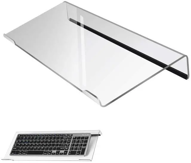 Main image of Computer Keyboard StandAcrylic Keyboard Tray with Rubber StripTicker Acrylic RiserHolder for Easy Ergonomic Typing and Working at Home and Office (EITZJ-01) (Black)
