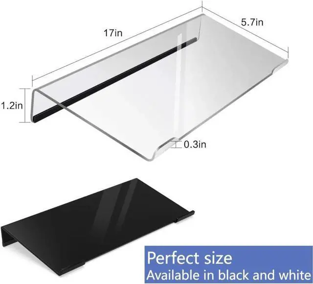 Alt view image 2 of 6 - Computer Keyboard StandAcrylic Keyboard Tray with Rubber StripTicker Acrylic RiserHolder for Easy Ergonomic Typing and Working at Home and Office (EITZJ-01) (Black)