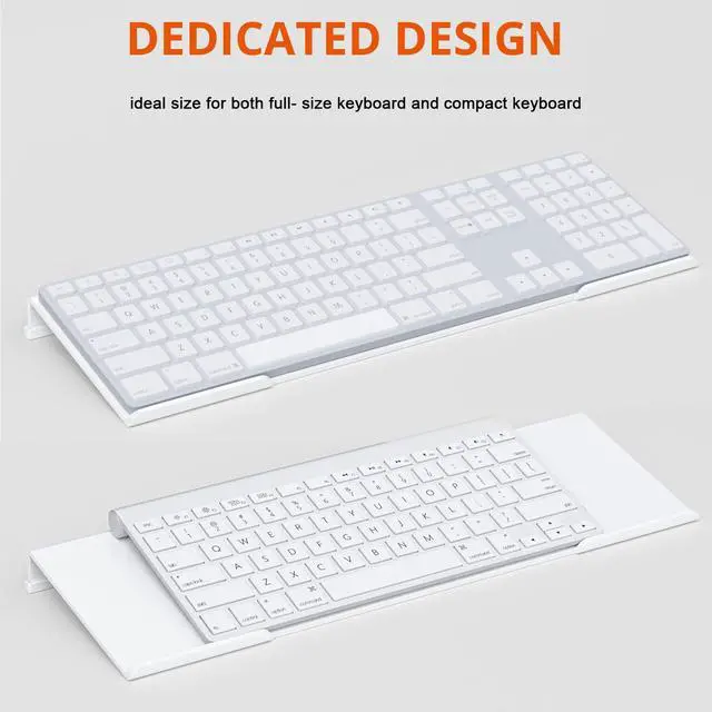 Alt view image 2 of 7 - Acrylic Tilted Computer Keyboard Holder for Easy Ergonomic Typing, Keyboard Stand for Office Desk, Home, School, White