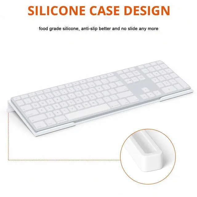 Alt view image 4 of 7 - Acrylic Tilted Computer Keyboard Holder for Easy Ergonomic Typing, Keyboard Stand for Office Desk, Home, School, White