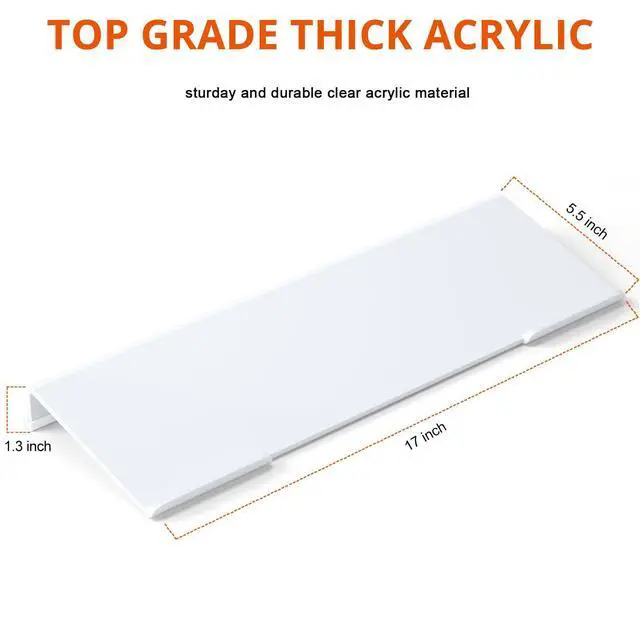 Alt view image 3 of 7 - Acrylic Tilted Computer Keyboard Holder for Easy Ergonomic Typing, Keyboard Stand for Office Desk, Home, School, White