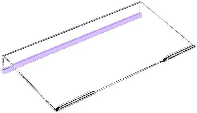 Main image of Computer Keyboard Stand for Desktop, 11.8" Tiny Clear Acrylic Keyboard Riser 78 Keys Compact Keyboard Lift for Desk Ergonomic Short Keyboard Holder Tray with White and Purple Silicone Strip