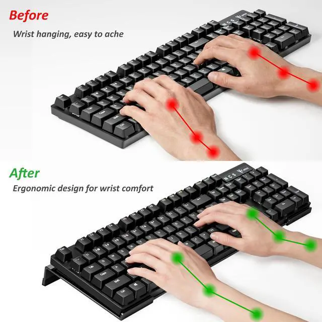Alt view image 6 of 7 - Acrylic Computer Keyboard Stand for Desk, Keyboard Riser Tilt Lift, Keyboard Holder for Desktop, Desk Keyboard LifterWhite