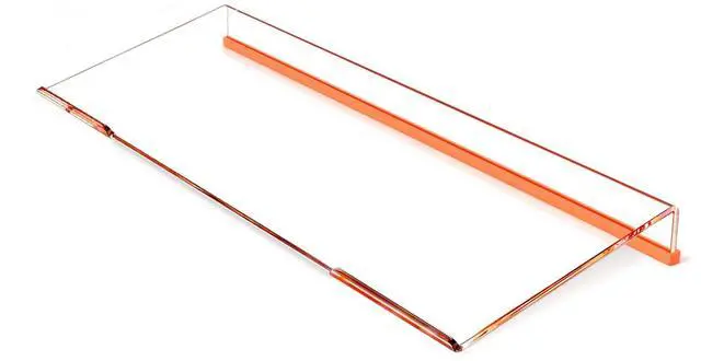Main image of Ergonomic Computer Keyboard Stand - Clear Acrylic Keyboard Riser Tilted Keyboard Holder Keyboard Tray with Orange Non-Slip Strip for Easy Typing at Home School Office Desk Accessories