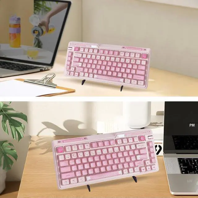 Alt view image 5 of 6 - Acrylic Keyboard Display Stand 1-Tier Portable Keyboard Display Shelf Black Display Keyboard Holder Removable Keyboard Storage Holder for Home Office Study
