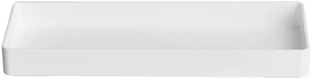 Alt view image 2 of 3 - Rectangular Plastic Desk Organizer, Half Accessory Tray for Office Supplies and Workspace Organization, 9.4" x 3.3" x 1", White