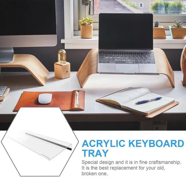 Alt view image 7 of 7 - Acrylic Computer Keyboard Stand Adjustable Anti-Slip Tray for Desk Design Suitable for Home Office and Gaming Random Color