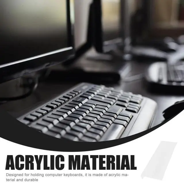 Alt view image 4 of 7 - Acrylic Computer Keyboard Stand Adjustable Anti-Slip Tray for Desk Design Suitable for Home Office and Gaming Random Color