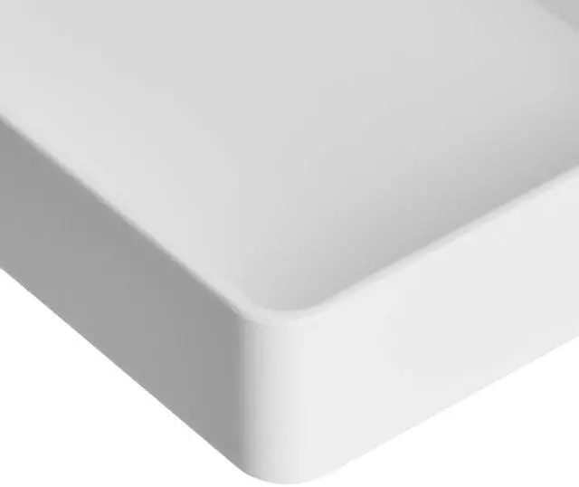 Alt view image 3 of 3 - Rectangular Plastic Desk Organizer, Half Accessory Tray for Office Supplies and Workspace Organization, 9.4" x 3.3" x 1", White