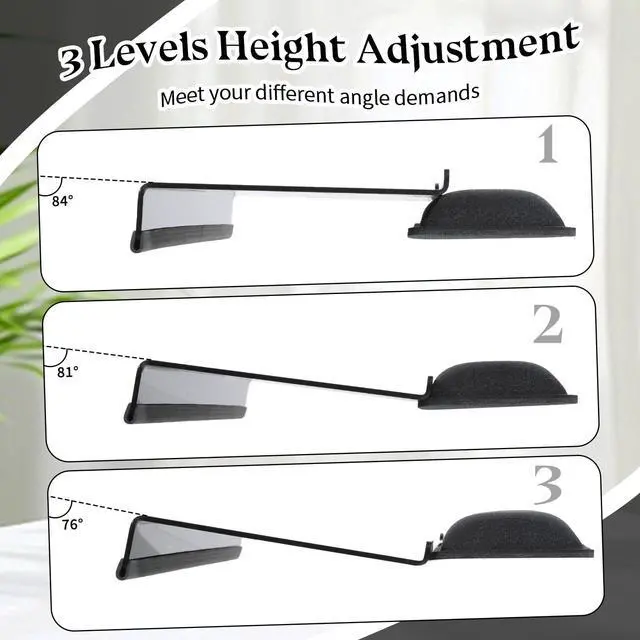 Alt view image 3 of 7 - Computer Keyboard Wrist Rest Stand for Desktop Space-Saving Keyboard Riser with Silicone Wrist Rest for Office Desk, Home, School, Easy Typing, 3-Level Height Adjustment, Black
