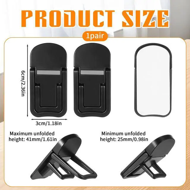 Alt view image 2 of 7 - 2PCS Plastic Portable Keyboard Riser, Mini Foldable Laptop Keyboard Stand with 2 Angle Settings and Self-Adhesive Foldable Feet, Adjustable Notebook Holder for Most Keyboards (Black)