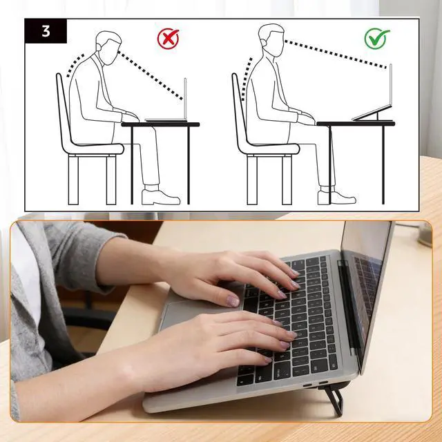 Alt view image 7 of 7 - 2PCS Plastic Portable Keyboard Riser, Mini Foldable Laptop Keyboard Stand with 2 Angle Settings and Self-Adhesive Foldable Feet, Adjustable Notebook Holder for Most Keyboards (Black)
