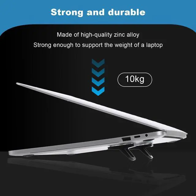 Alt view image 6 of 7 - 2Pcs Keyboard Riser Self-Adhesive Mini Portable Laptop Stand Foldable Portable Computer Self Adhesive Keyboard Riser for Laptop Most Keyboards, Black ABS Adjustable Keyboards Stand for Desktop