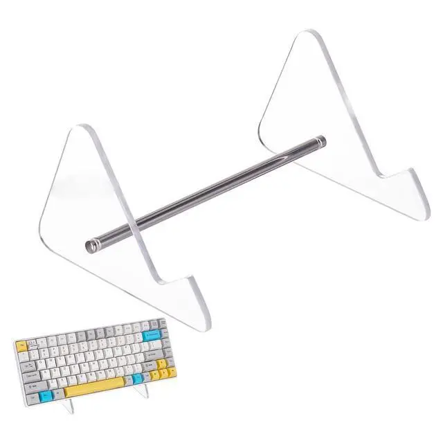 Main image of Keyboard Display Stand Acrylic 1-Tier Keyboard Holder Transparent Acrylic Stand Detachable Keyboard Storage Holder with Platinum Tone Iron Findings for Keyboard Computer Tablet Picture Frame