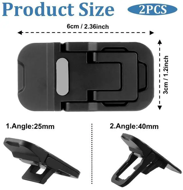 Alt view image 4 of 7 - 2 Pcs Portable Keyboard Stand, Dual Tilt Angle Adjustment, Foldable Laptop Riser, Self-Adhesive Feet for Most Keyboards (Black)