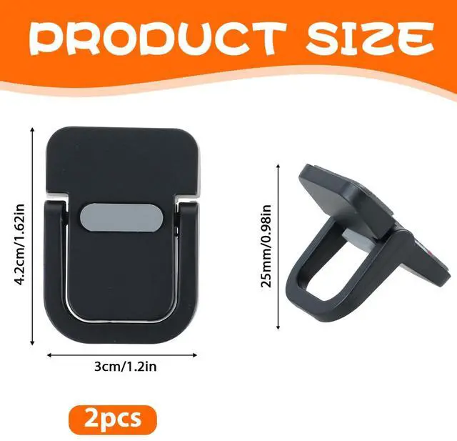 Alt view image 2 of 6 - 2Pcs Keyboard Riser, Self-Adhesive Mini Keyboard Stand for Desk Portable Laptop Feet Foldable Keyboards Lift for Most Keyboards (Black)