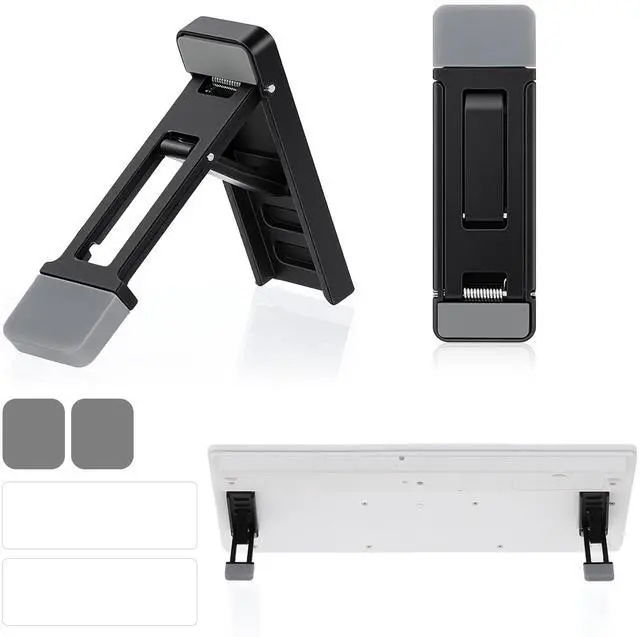 Main image of 2pcs Foldable Keyboard Stand for Desktop, Ergonomic Keyboard Riser, Height Adjustable Stand for Desktop, Foldable Laptop Risers, Self-Adhesive Feet for Most Keyboards